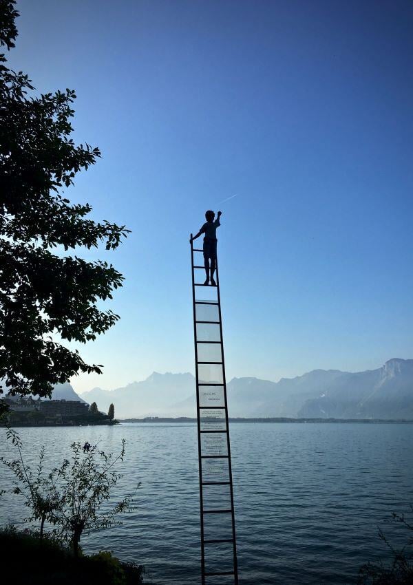 boy on ladder